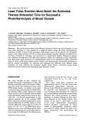 Cover page: Laser pulse duration must be approximately equal to the estimated blood vessel thermal relaxation time for successful photothermolysis of blood vessels