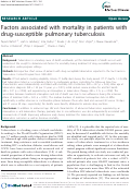 Cover page: Factors associated with mortality in patients with drug-susceptible pulmonary tuberculosis