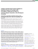 Cover page: A Multi-institutional Cluster Analysis to Identify Groups of Courses with Exemplary Opportunity Gaps for Undergraduate Students in the Biological Sciences.