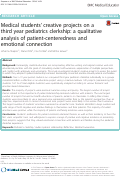 Cover page: Medical students' creative projects on a third year pediatrics clerkship: a qualitative analysis of patient-centeredness and emotional connection