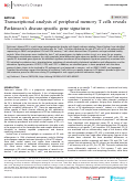 Cover page: Transcriptional analysis of peripheral memory T cells reveals Parkinson’s disease-specific gene signatures