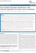 Cover page: Core module biomarker identification with network exploration for breast cancer metastasis