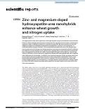 Cover page: Zinc- and magnesium-doped hydroxyapatite-urea nanohybrids enhance wheat growth and nitrogen uptake