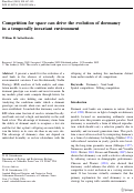 Cover page: Competition for space can drive the evolution of dormancy in a temporally invariant environment