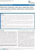 Cover page: Dimension Reduction with Gene Expression Data Using Targeted Variable Importance Measurement