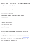 Cover page: Two Rounds of Whole Genome Duplication in the Ancestral Vertebrate