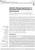 Cover page: Synthetic Biology Approaches for Improving Chemical Production in Cyanobacteria