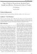 Cover page: Type 2 Diabetes Research and Analysis Paper: Insight into Effective Treatment in Merced County