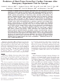 Cover page: Predictors of Short-Term (Seven-Day) Cardiac Outcomes After Emergency Department Visit for Syncope