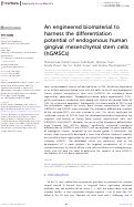 Cover page: An engineered biomaterial to harness the differentiation potential of endogenous human gingival mesenchymal stem cells (hGMSCs).