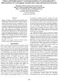 Cover page: Chinese and English speakers’ neural representations of word meaning offer adifferent picture of cross-language semantics than corpus and behavioral measures