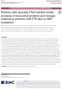 Cover page: Patients with sporadic FTLD exhibit similar increases in lysosomal proteins and storage material as patients with FTD due to GRN mutations