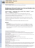 Cover page: Mediterranean Diet and Prostate Cancer Risk and Mortality in the Health Professionals Follow-up Study