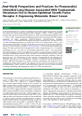 Cover page: Real-World Perspectives and Practices for Pneumonitis/Interstitial Lung Disease Associated With Trastuzumab Deruxtecan Use in Human Epidermal Growth Factor Receptor 2-Expressing Metastatic Breast Cancer.