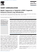 Cover page: Rtp801 Suppression of Epithelial mTORC1 Augments Endotoxin-Induced Lung Inflammation