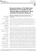 Cover page: Characterization of the Microbial Resistome in Conventional and “Raised Without Antibiotics” Beef and Dairy Production Systems