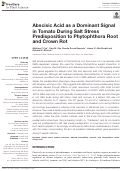 Cover page: Abscisic Acid as a Dominant Signal in Tomato During Salt Stress Predisposition to Phytophthora Root and Crown Rot