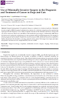 Cover page: Use of Minimally Invasive Surgery in the Diagnosis and Treatment of Cancer in Dogs and Cats.
