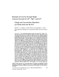 Cover page: Blockade of current through single calcium channels by Cd2+, Mg2+, and Ca2+. Voltage and concentration dependence of calcium entry into the pore.