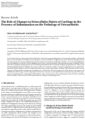 Cover page: The Role of Changes in Extracellular Matrix of Cartilage in the Presence of Inflammation on the Pathology of Osteoarthritis