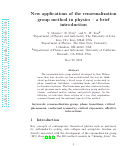 Cover page: New applications of the renormalization group method in physics: a brief introduction