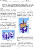 Cover page: Progress on the Coupling Coil for the MICE Channel