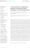 Cover page: The maturation of exploratory behavior in adolescent Mus spicilegus on two photoperiods