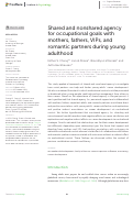 Cover page: Shared and nonshared agency for occupational goals with mothers, fathers, VIPs, and romantic partners during young adulthood.