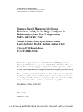 Cover page: Seamless Travel: Measuring Bicycle and Pedestrian Activity in San Diego County and its Relationship to Land Use, Transportation, Safety, and Facility Type