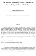 Cover page: The Impact of Bismarck's Social Legislation on German Emigration Before World War I