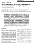 Cover page: Microbial ecology of an Antarctic hypersaline lake: genomic assessment of ecophysiology among dominant haloarchaea