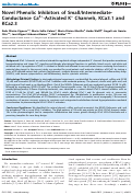 Cover page: Novel Phenolic Inhibitors of Small/Intermediate-Conductance Ca2+-Activated K+ Channels, KCa3.1 and KCa2.3