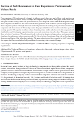 Cover page: Tactics of Soft Resistance in User Experience Professionals’ Values Work