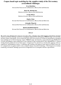 Cover page: Corpus-based topic modeling for the cognitive study of the 21st centurysociocultural challenges