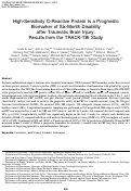 Cover page: High-Sensitivity C-Reactive Protein is a Prognostic Biomarker of Six-Month Disability after Traumatic Brain Injury: Results from the TRACK-TBI Study