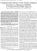 Cover page: Computationally Efficient Carrier Integer Ambiguity Resolution in Multiepoch GPS/INS: A Common-Position-Shift Approach