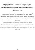 Cover page: Highly Mobile Excitons in Single Crystal Methylammonium Lead Tribromide Perovskite Microribbons