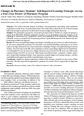 Cover page: Changes in Pharmacy Students’ Self-Reported Learning Strategies Across a Four-Year Doctor of Pharmacy Program