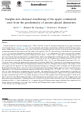 Cover page: Insights into chemical weathering of the upper continental crust from the geochemistry of ancient glacial diamictites