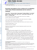 Cover page: Proportion and predictors of loss to follow-up in a longitudinal cohort study of female entertainment and sex workers in Cambodia