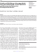 Cover page: Health and Well-Being in Emerging Adults’ Same-Sex Relationships