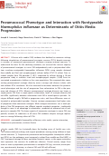 Cover page: Pneumococcal Phenotype and Interaction with Nontypeable Haemophilus influenzae as Determinants of Otitis Media Progression