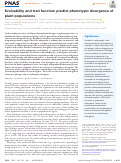 Cover page: Evolvability and trait function predict phenotypic divergence of plant populations.