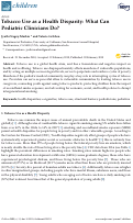 Cover page: Tobacco Use as a Health Disparity: What Can Pediatric Clinicians Do?