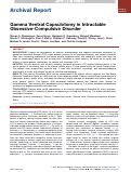 Cover page: Gamma Ventral Capsulotomy in Intractable Obsessive-Compulsive Disorder