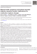 Cover page: Mental health symptoms and patient-reported diabetes symptom burden: implications for medication regimen changes.