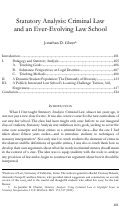 Cover page: Statutory Analysis: Criminal Law and an Ever-Evolving Law School