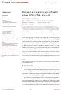 Cover page: Decoding imagined speech with delay differential analysis.