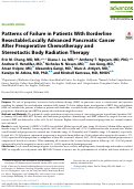 Cover page: Patterns of Failure in Patients With Borderline Resectable/Locally Advanced Pancreatic Cancer After Preoperative Chemotherapy and Stereotactic Body Radiation Therapy.