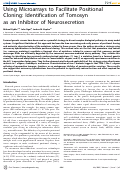 Cover page: Using Microarrays to Facilitate Positional Cloning: Identification of Tomosyn as an Inhibitor of Neurosecretion